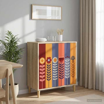 vidaXL Dressoir ESSEN Sonoma 69 x 33 x 75 cm Bewerkt hout, Verzenden