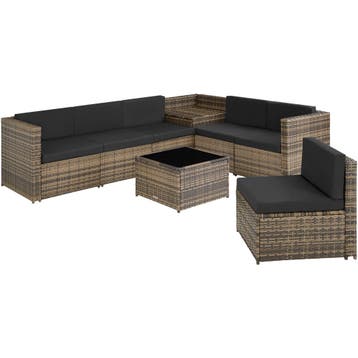 tectake Wicker loungeset Verona - natuur, Verzenden