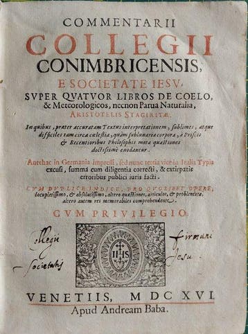 Collegium Conimbricense, Societatis Iesu - Commentarii De