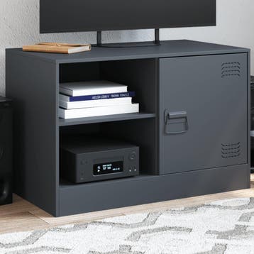 vidaXL Tv-meubel 67x39x44 cm staal antracietkleurig, Verzenden