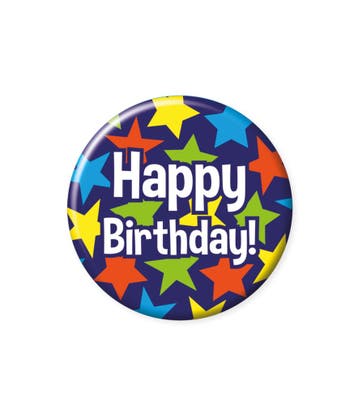 Button Happy Birthday 5,5cm, Verzenden, Nieuw