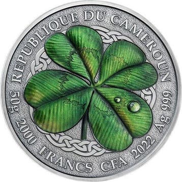 Kameroen. 2000 Francs 2022 Keep Your Luck 50 g Antique