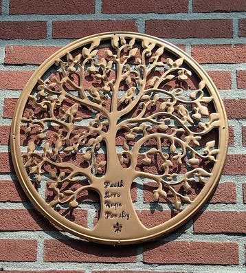 Decoratief ornament - Europa - levensboom-goud legering.