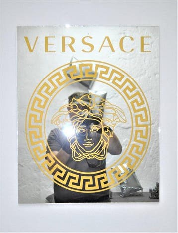 Hurjui (1977) - Spiegel - Glas - Versace spiegel, goud, Nieuw