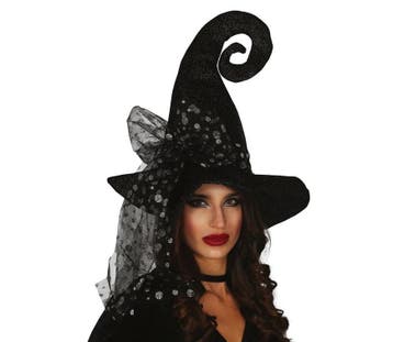Halloween Heksenhoed Krul Punt, Verzenden, Nieuw