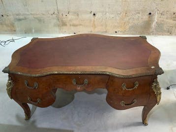 Bureau - Verguld messing, Wortelnotenhout