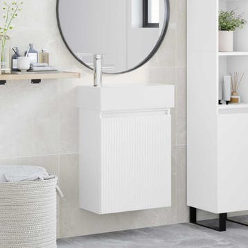 vidaXL Badkamermeubel met kraan Wit 45,5 x 22,5 x 84 cm, Verzenden, Nieuw