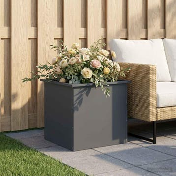 vidaXL Tuinplantenbak met led Antraciet 50 x 60 x 48 cm, Verzenden, Nieuw