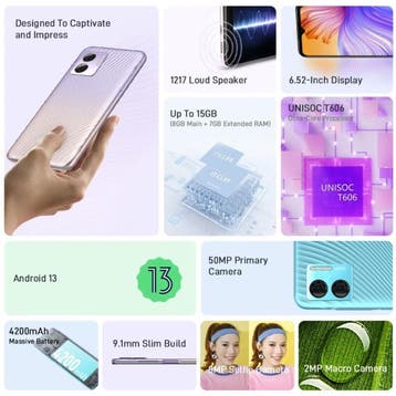 N50 Smartphone Electric Blue - Octa Core - 8 GB RAM - 128 GB, Verzenden, Nieuw