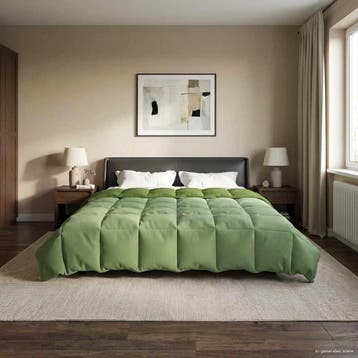 vidaXL Volledig Jaar Dekbed 200 x 240 cm 4 seizoenen Groen, Verzenden