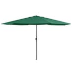vidaXL Parasol met metalen paal 390 cm groen, Verzenden, Nieuw