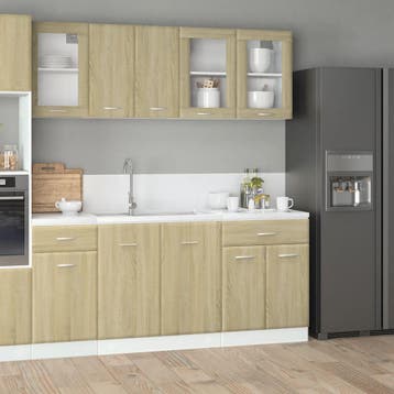 vidaXL 4-delige Keukenkastenset Lyon bewerkt hout sonoma, Huis en Inrichting, Verzenden, Nieuw