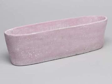 Cement bloempot ovaal Roze cement large 37,5x10x10,5 cm, Nieuw