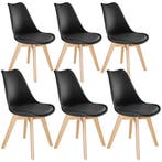 tectake Eetkamerstoelen Frederikke - zwart, Set van 6, Huis en Inrichting, Verzenden, Nieuw