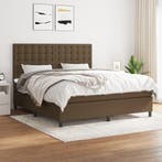 vidaXL Boxspring met matras stof donkerbruin 180x200 cm, Verzenden, Nieuw