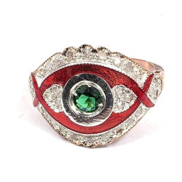 Zonder minimumprijs - Ring - 9 kt. Zilver, Roségoud Spinel -, Nieuw