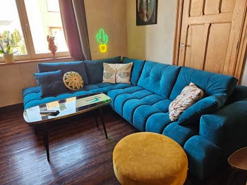Piatto hoeksalon, azuurblauw (nieuw, A-keuze), Nieuw