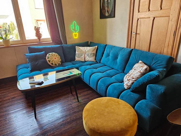 Piatto hoeksalon, azuurblauw (nieuw, A-keuze), Huis en Inrichting, Zetels | Zetels, Nieuw