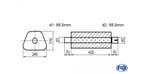 FOX Uni-geluiddemper trapeziumvormig met mof - verwerking 71, Verzenden