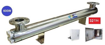 Uv-c filter RVS 600w lamp 3 flens 32000l/u, Tuin en Terras, Ophalen of Verzenden, Nieuw