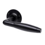 Retro Deurklink Klassiek mat zwart met ronde rozetten - d..., Ophalen of Verzenden, Klink of Kruk