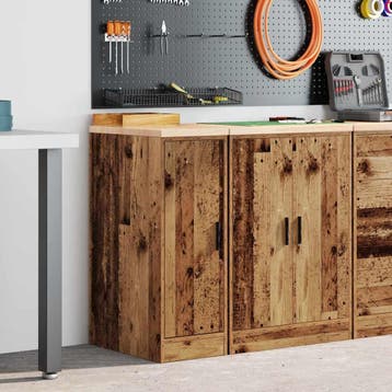 vidaXL Garagekast 30x51x85 cm massief grenenhout oud hout, Zakelijke goederen, Verzenden
