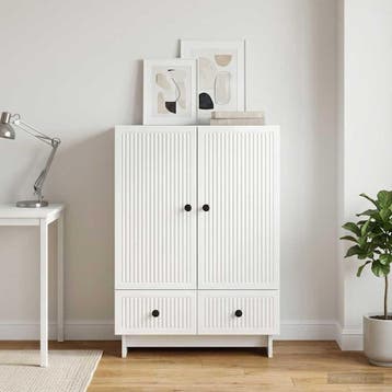 vidaXL Dressoir Hoogglans Wit 66 x 34,5 x 95 cm, Verzenden, Nieuw
