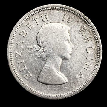 Afrique du Sud. Silver 2½ Shillings (Elizabeth II) Coin 1958