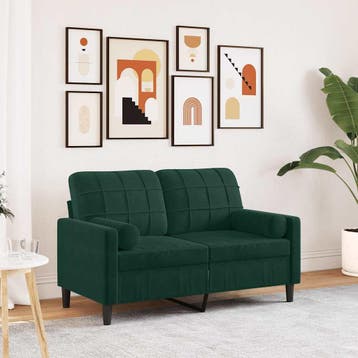 vidaXL Tweezitsbank / zetel met sierkussens 120 cm fluweel, Verzenden