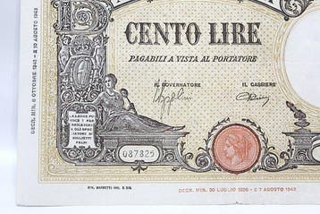 Italie. - 100 Lire - 08/10/1943 - Gigante BI 24A (Sans prix