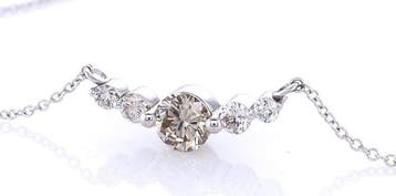 Zonder minimumprijs - Ketting met hanger - 14 karaat Witgoud