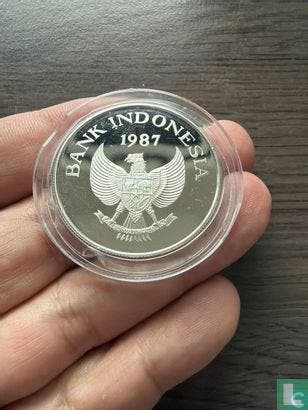 Indonesië 10000 rupiah 1987 (PROOF) 25th anniversary Wor.., Verzenden, Losse munt