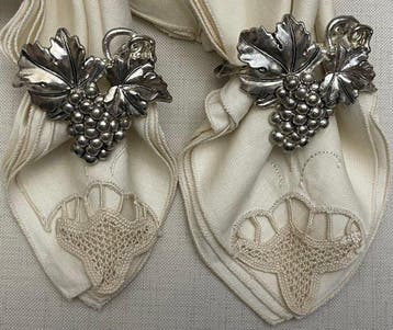 Rond de serviette (10) - Métal, Argent - Porte-serviettes, Antiquités & Art
