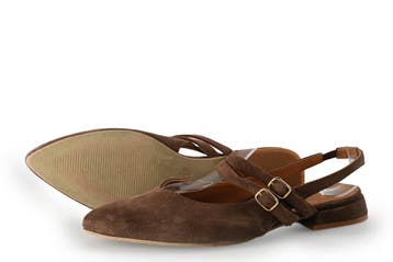 Manfield Slingbacks in maat 39 Bruin, Verzenden