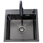 Lendo Online Évier Inox Anthracite 44×44 cm avec Robinet, Maison & Meubles