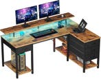 Bureau - Computertafel - Hoekbureau - 140x79 cm - Bruin - Se, Verzenden, Nieuw
