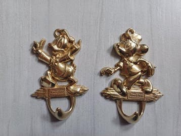 Figurine - Hanger Donald Duck Mickey Mouse (2) - Laiton, Collections