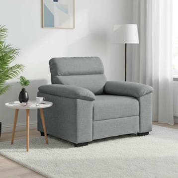 vidaXL Sofa Stoel Lichtgrijs 100 cm Stof, Verzenden