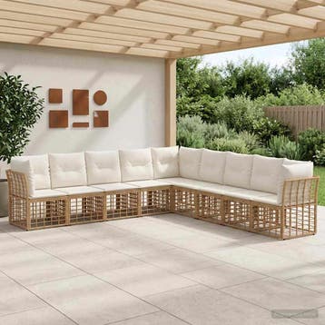 vidaXL Buiten bank set Naturel Polyester, Verzenden