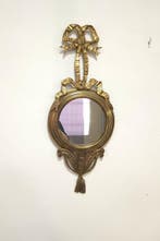 Wandspiegel - Messing, Metaal, Brons - Spiegel met strik en