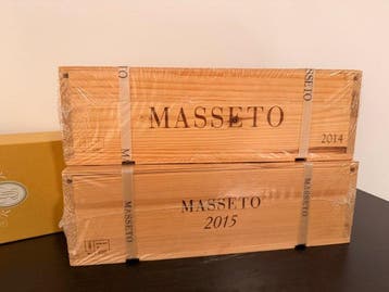 2015 & 2014 Masseto - Toscane - 2 Bouteilles (0,75 L), Verzamelen, Wijnen, Nieuw