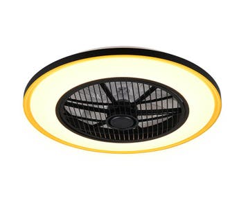 Trio VARPULA VENTILATOR plafondlamp | LED | zwart met goud |, Verzenden, Nieuw