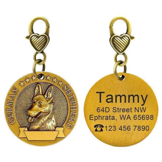 Gegraveerde Duitse herder Penning, Verzamelen, Overige Verzamelen, Verzenden