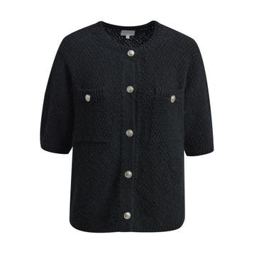 Milano Italy • zwart gebreid vest • S, Verzenden