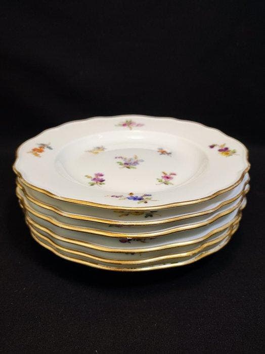 Meissen - Bord (6) - Ø 16,0 cm 6er Set antike, Antiek en Kunst, Antiek | Glaswerk en Kristal