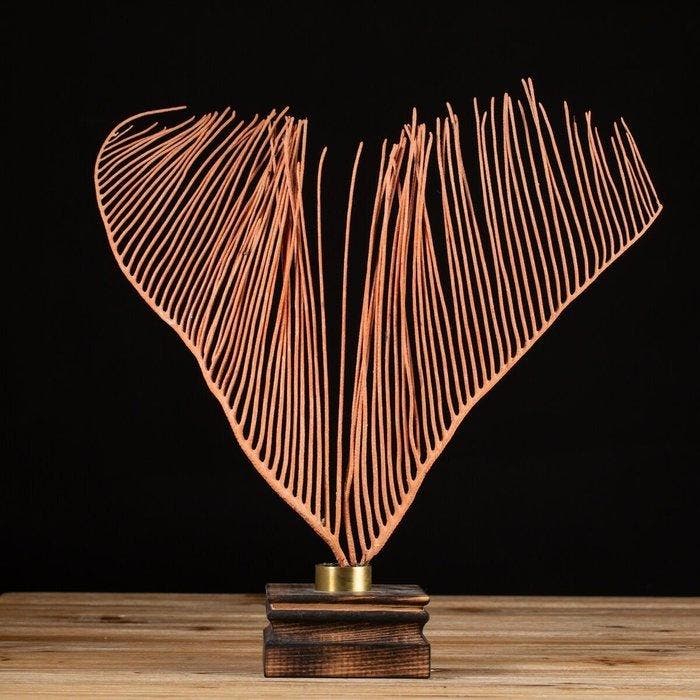 Sea Whip Coral op houten basis - Ellisella Grandis -, Antiek en Kunst, Curiosa en Brocante