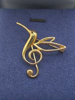 Zonder minimumprijs - Broche - 18 karaat Geel goud, Vogel