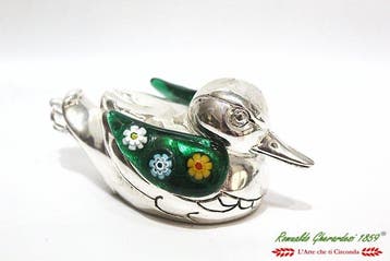 Bongelli Preziosi in Lastra argento - sculptuur, Anatra con