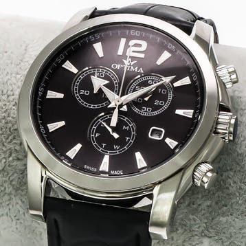 Optima - Swiss Made Chronograph - OSC307-SL-3 - Sans prix de, Handtassen en Accessoires, Horloges | Heren, Nieuw
