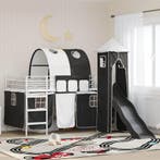 vidaXL Kidsloftbedframe Wit en Zwart 100 x 200 cm Metaal, Verzenden